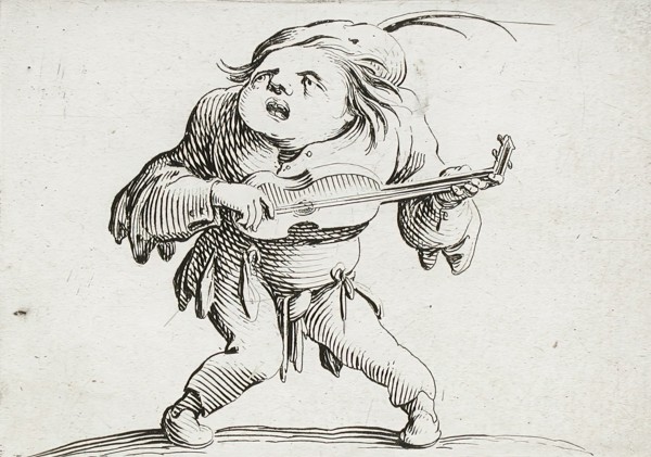 A Bandy-Legged Man Playing the Guitar, 1616. Creator: Jacques Callot.
