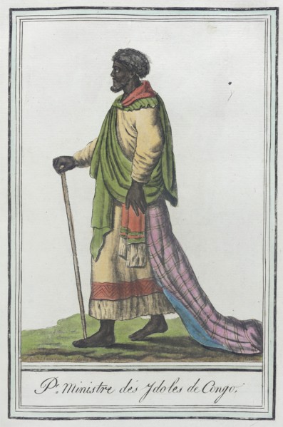 Costumes de Différents Pays, 'Pr. Ministre des Ydoles de Congo', c1797. Creators: Jacques Grasset de Saint-Sauveur, LF Labrousse.