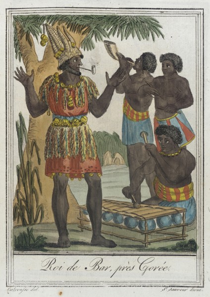 Costumes de Différents Pays, 'Roi de Bar, Près Gorée', c1797. Creators: Jacques Grasset de Saint-Sauveur, LF Labrousse.