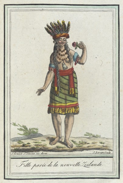 Costumes de Différents Pays, 'Fille Parée de la Nouvelle Zeelande', c1797. Creators: Jacques Grasset de Saint-Sauveur, LF Labrousse.
