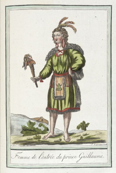 Costumes de Différents Pays, 'Femme de l'Entree du Prince Guillaume', c1797. Creators: Jacques Grasset de Saint-Sauveur, LF Labrousse.
