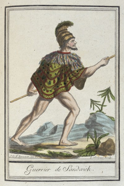 Costumes de Différents Pays, 'Guerrier de Sandwich', c1797. Creators: Jacques Grasset de Saint-Sauveur, LF Labrousse.