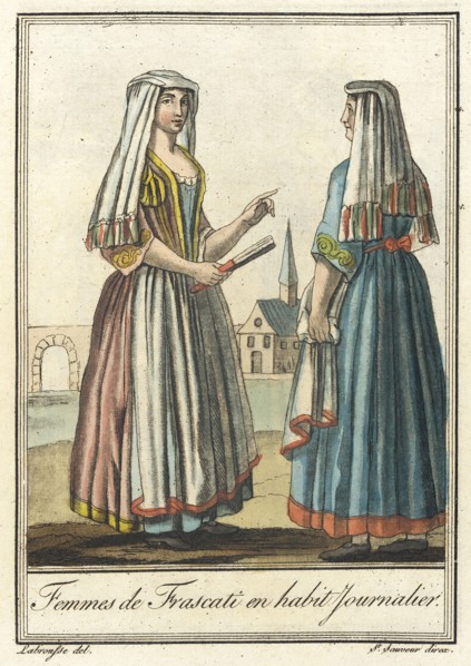 Costumes de Différents Pays, 'Femmes de Frascati en Habit Journalier', c1797. Creators: Jacques Grasset de Saint-Sauveur, LF Labrousse.