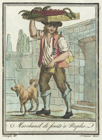 Costumes de Différents Pays, 'Marchand de Fruits à Naples', c1797. Creators: Jacques Grasset de Saint-Sauveur, LF Labrousse.