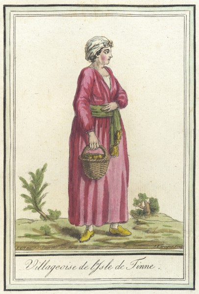 Costumes de Différents Pays, 'Villageoise de l'Isle de Tinne', c1797. Creators: Jacques Grasset de Saint-Sauveur, LF Labrousse.