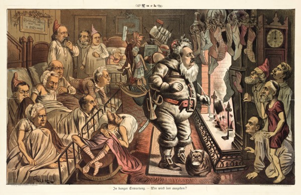 Cartoon from Puck, between 1880 and 1889. Creators: Joseph Keppler, Bernhard Gillam.