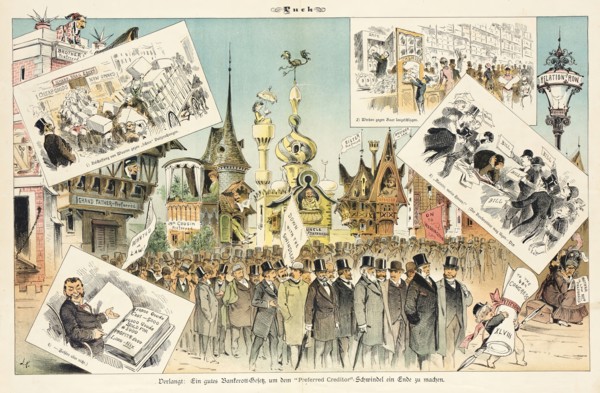 Cartoon from Puck, between 1880 and 1889. Creators: Joseph Keppler, Bernhard Gillam.