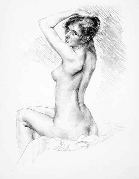 Seated nude figure, c1898. Creator: Karl Koepping.