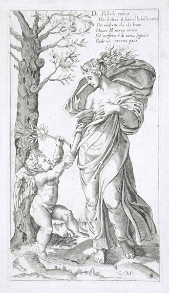 Allegorical Figure of Peace, between 1530 and 1540. Creators: Lorenzo de Musi, Marcantonio Raimondi.