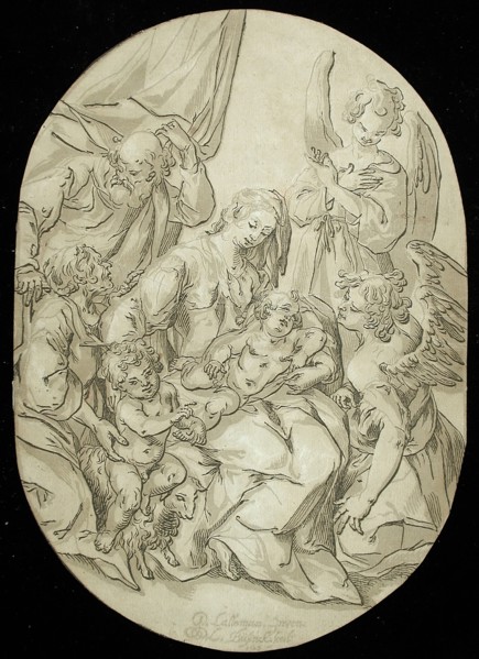Holy Family with Infant Saint John, 1625. Creator: Ludolph Busing.