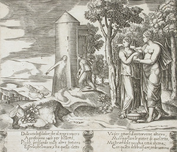 Venus with Psyche pointing to the underworld, between 1520 and 1535. Creator: Master of the Die.