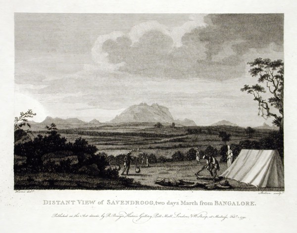Distant View of Savendroog, Two Days March from Bangalore, 1794. Creator: Robert Home.
