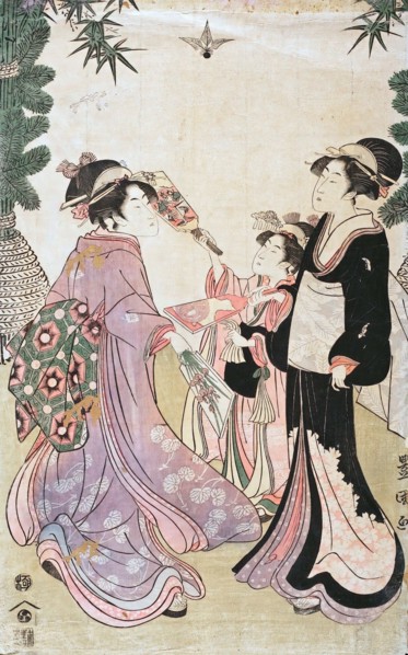 Beauties Playing Battledore and Shuttlecock, c1805. Creator: Utagawa Toyokuni I.