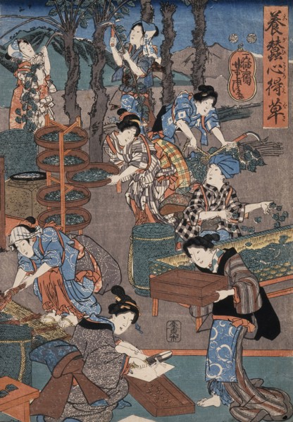 Notes on Sericulture, 19th century. Creator: Utagawa Yoshitora.