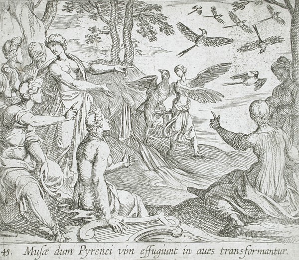 Metamorphosis of the Pierides, published 1606. Creators: Antonio Tempesta, Wilhelm Janson.
