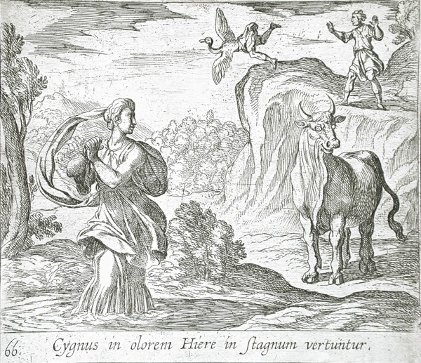 Cycnus and Hyrie, published 1606. Creators: Antonio Tempesta, Wilhelm Janson.