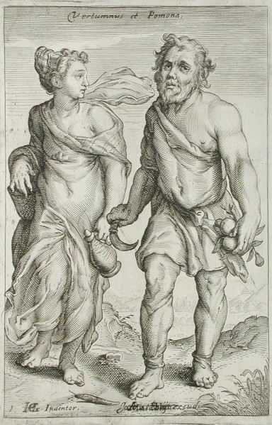 Vertumnus and Pomona, between 1607 and 1610. Creator: Workshop of Jacob Matham.
