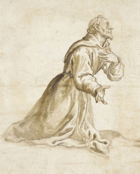 Kneeling Monk, 17th century. Creator: Unknown.
