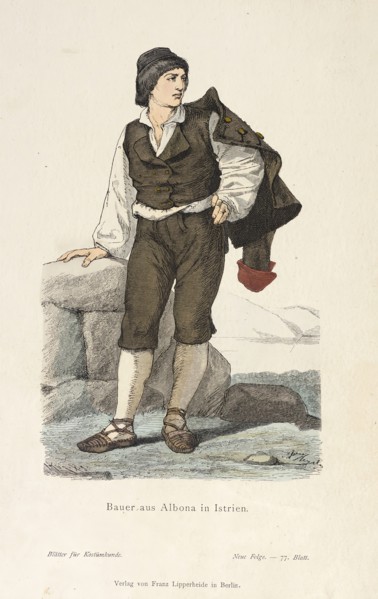 Costume Plate (Bauer aus Albona in Istrien), 19th century. Creator: Unknown.