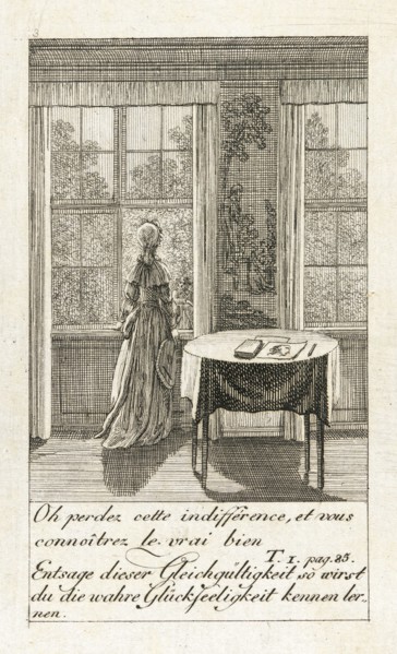 Illustration for 'Caroline of Lichtfield', 1786. Creator: Daniel Nikolaus Chodowiecki.