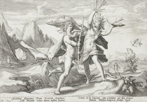 Daphne Changed into a Laurel Tree, published 1589. Creator: Hendrik Goltzius.