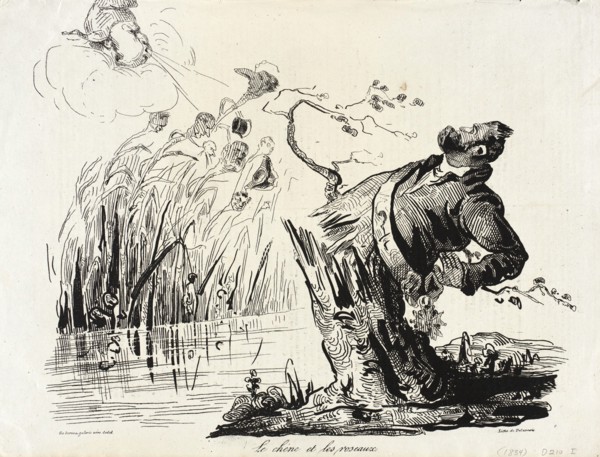 Le chêne et les roseaux, 1834. Creator: Honore Daumier.