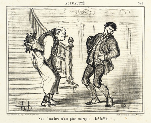 Not' maître n'est plus marquis...hi! hi!! hi!!!, 1858. Creator: Honore Daumier.