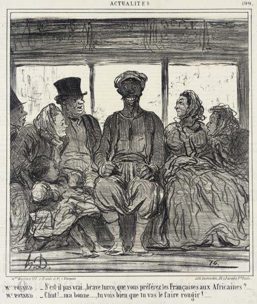 Mme. Potard. - N'est-il pas vrai, brave turco.., 1859. Creator: Honore Daumier.