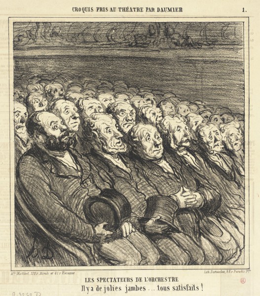 Les Spectateurs de l'orchestre, 1864. Creator: Honore Daumier.