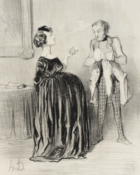 Dis donc...mon mari...j'ai bien envie d'appeler mon drame.., 1844. Creator: Honore Daumier.