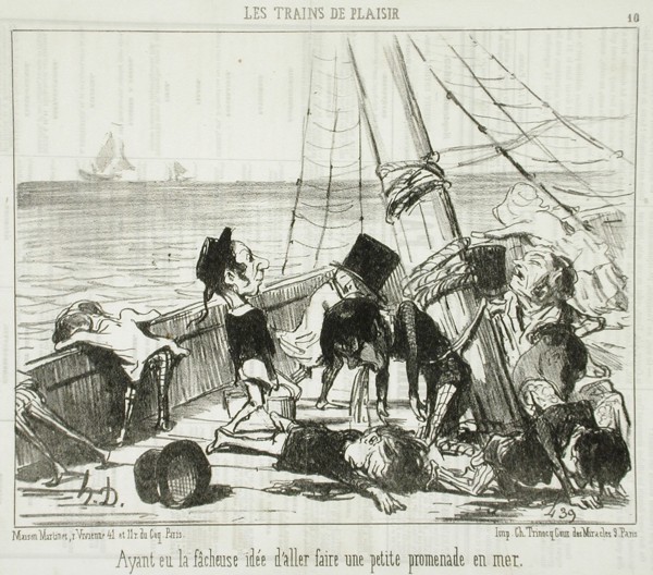 Ayant eu la fâcheuse idée d'aller...en mer, 1852. Creator: Honore Daumier.