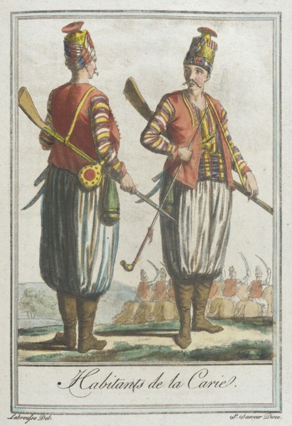 Costumes de Différents Pays, 'Habitants de la Carie', c1797. Creator: Jacques Grasset de Saint-Sauveur.