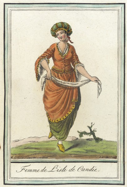 Costumes de Différents Pays, 'Femme de l'Isle de Candie', c1797. Creator: Jacques Grasset de Saint-Sauveur.