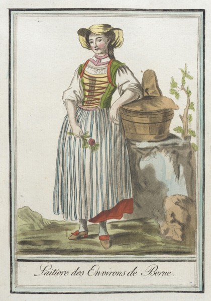 Costumes de Différents Pays, 'Laitiere des Environs de Berne', c1797. Creator: Jacques Grasset de Saint-Sauveur.