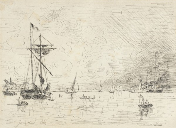 Departure from the Port of Honfleur, 1864. Creator: Johan Barthold Jongkind.
