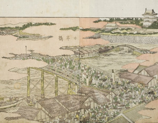 Nihonbashi, c1802. Creator: Hokusai.