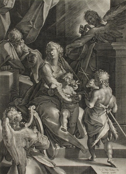 The Holy Family with Saint John the Baptist and Angels, 1605. Creator: Lucas Kilian.