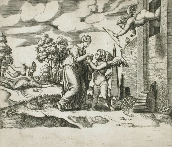 Psyche Opens the Fateful Box, between 1520 and 1535. Creators: Master of the Die, Michiel Coxie.