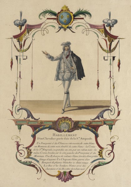 Habillement d'un Chevalier Porte-Dais de la S. Te Ampoule, Le Marquis D'Alegre, 1774. Creator: Nicolas Henri Tardieu.