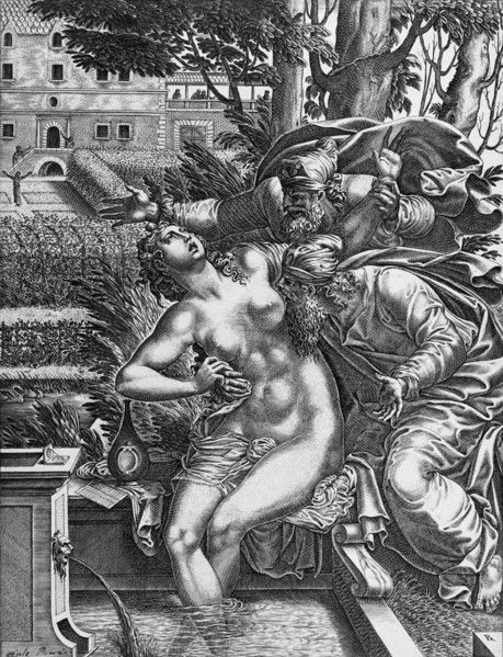 Susanna and the Elders, between c1525 and c1625. Creator: Rene Boyvin.
