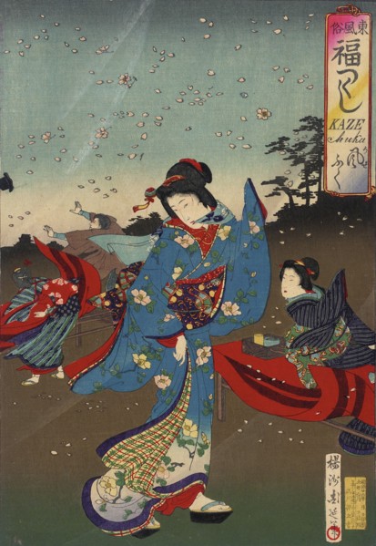 Blowing Wind, 1889. Creator: Chikanobu Yoshu.