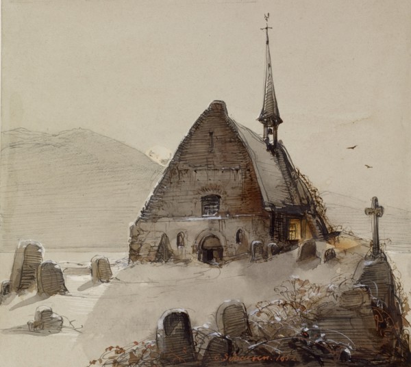 Mountain Scene, 1852. Creator: Caspar Scheuren.