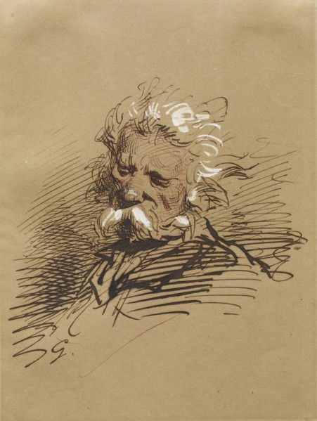 Head of an Old Man, 1852-1866. Creator: Paul Gavarni.