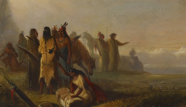 Scene of Trappers and Indians, before 1842. Creator: Alfred Jacob Miller.