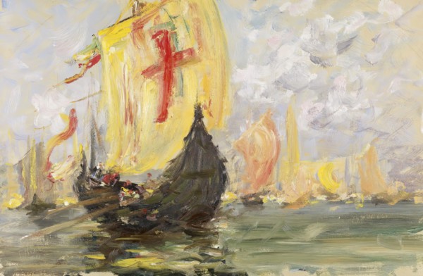 Scene of a Regatta, Venice, 19th century. Creator: Francis Hopkinson Smith.