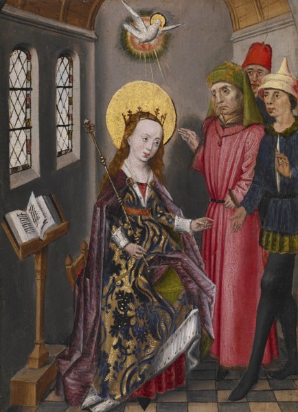 Part of an Altarpiece with Three Scenes from the Life of Saint Catherine, c1480. Creator: Unknown.