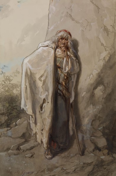 Old Gypsy, 1859-1865. Creator: Paul Gavarni.