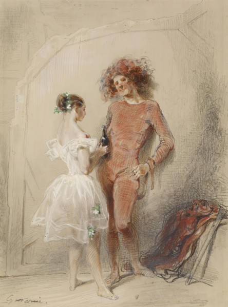 Two Dancers Backstage, 1852. Creator: Paul Gavarni.