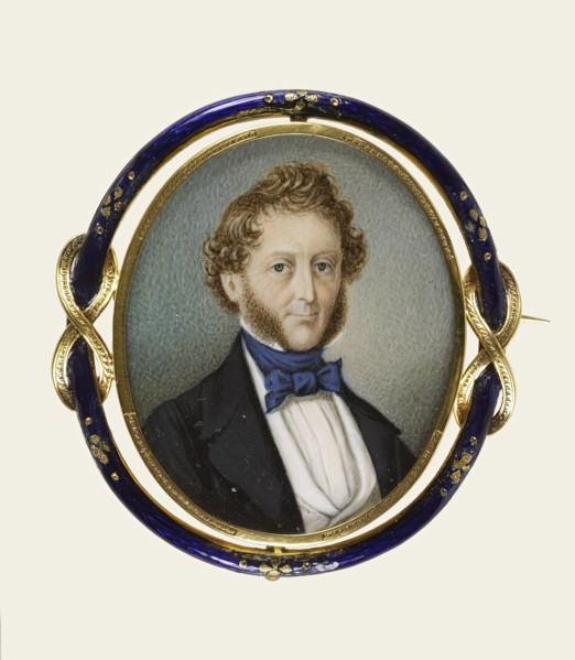 Brooch with Portrait Miniature, mid 19th century. Creator: Unknown.