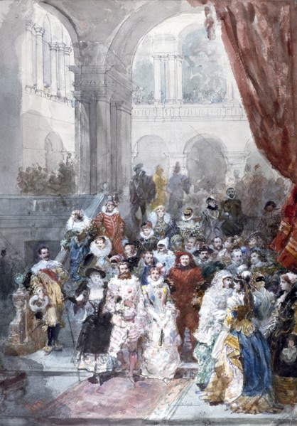Study for a Painting of a Costume Ball Given by the Princess of Sagan, 1883. Creator: Eugene Louis Lami.